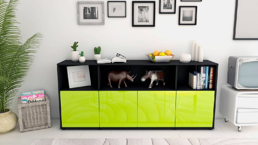 Stil Zeit Möbel Sideboard Enrica, Grün (180x79x35cm) Online