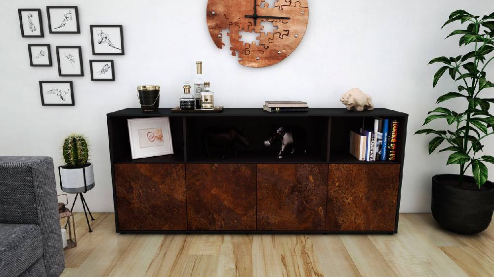 Stil Zeit Möbel Sideboard Enrica, Rost (180x79x35cm) Outlet