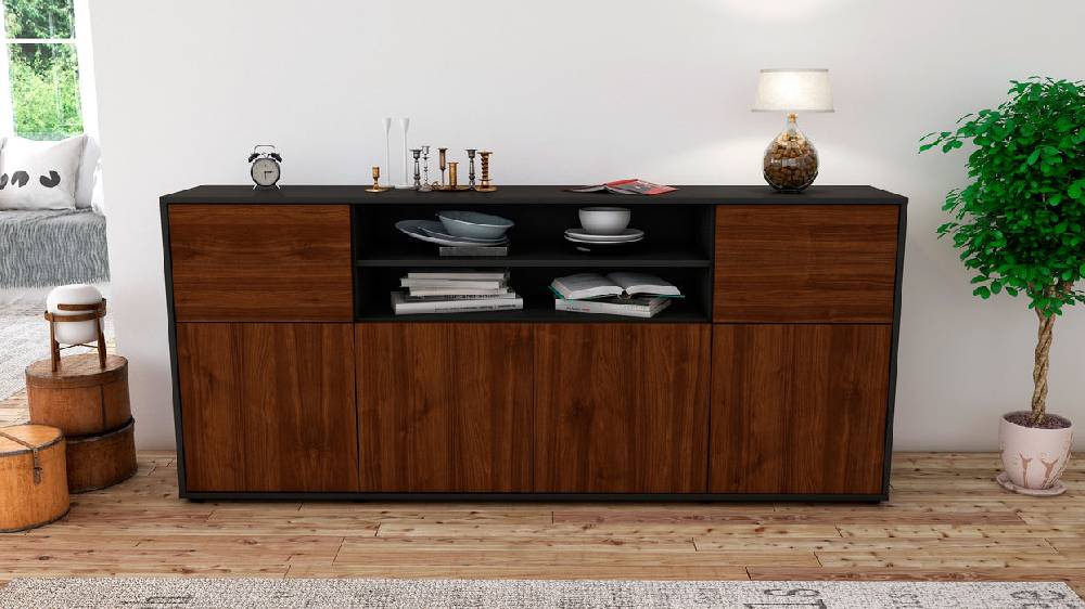 Stil Zeit Möbel Sideboard Emilia, Walnuss (180x79x35cm) Verkauf