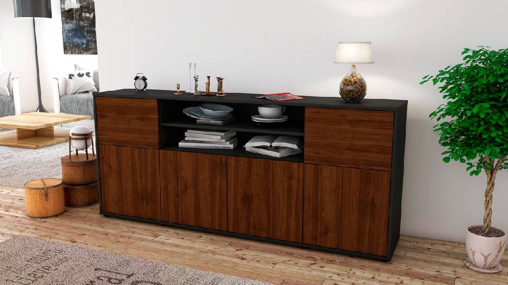 Stil Zeit Möbel Sideboard Emilia, Walnuss (180x79x35cm) Verkauf