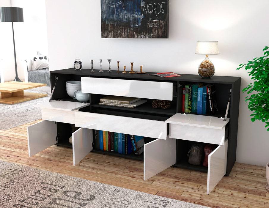 Stil Zeit Möbel Sideboard Emerelda, Weiß (180x79x35cm) Angebote