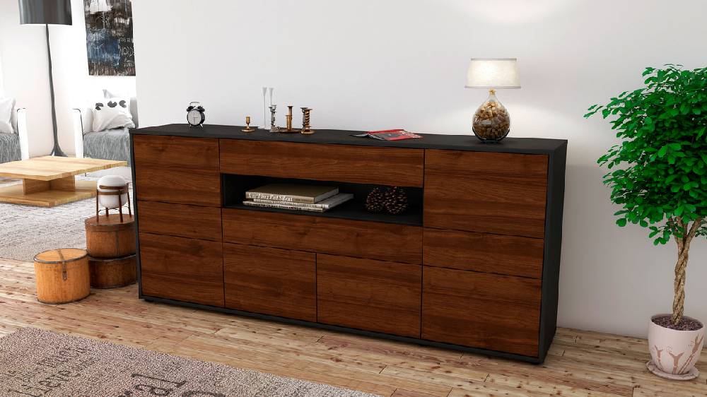 Stil Zeit Möbel Sideboard Emerelda, Walnuss (180x79x35cm) Hotsell