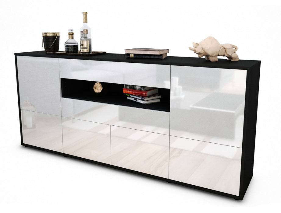 Stil Zeit Möbel Sideboard Emely, Weiß (180x79x35cm) im Angebot