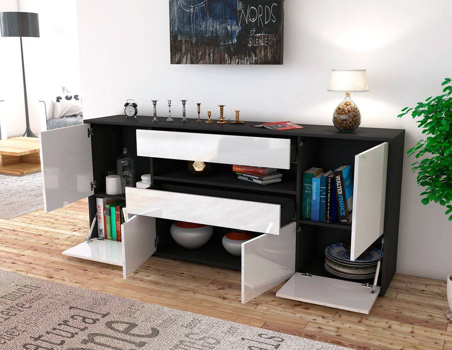 Stil Zeit Möbel Sideboard Emely, Weiß (180x79x35cm) im Angebot