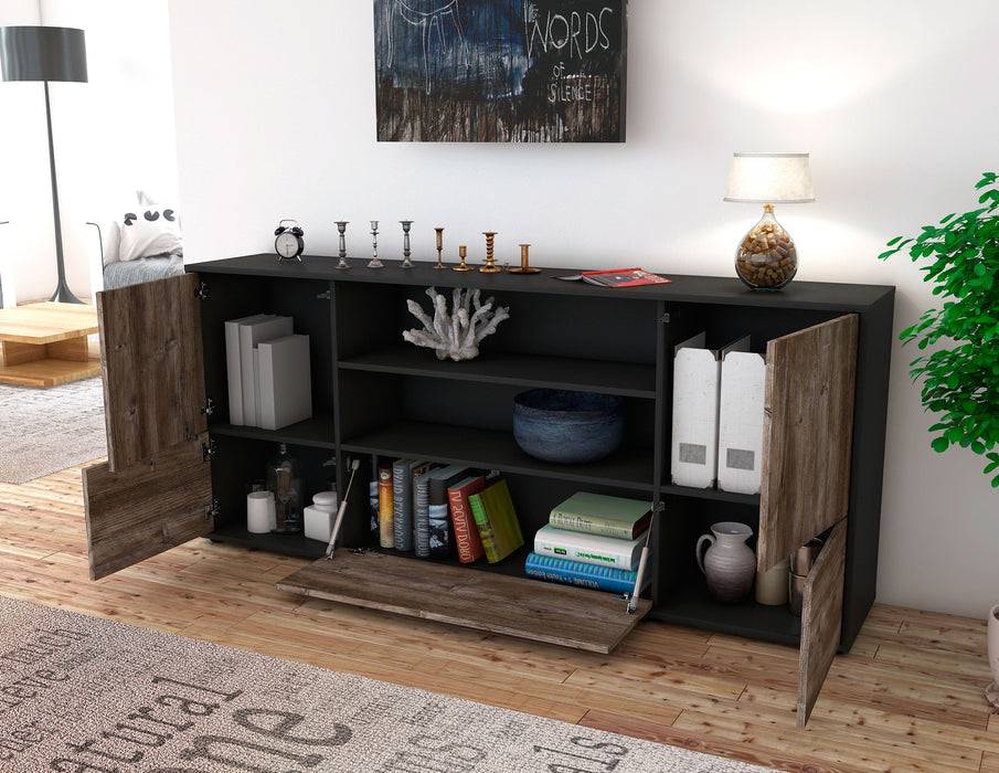 Stil Zeit Möbel Sideboard Emanuela, Walnuss (180x79x35cm) Schlussverkauf