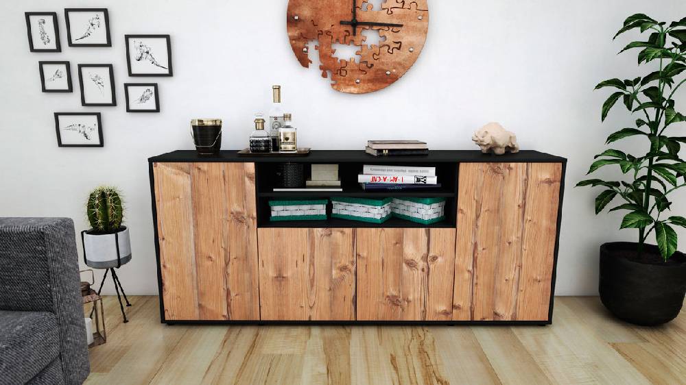 Stil Zeit Möbel Sideboard Elsita, Pinie (180x79x35cm) Fabrikverkauf