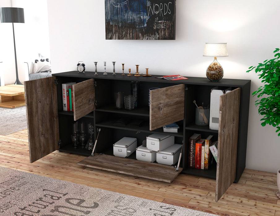 Stil Zeit Möbel Sideboard Elisabetta, Walnuss (180x79x35cm) Kostenloser Versand