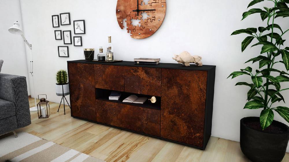 Stil Zeit Möbel Sideboard Elisabetta, Rost (180x79x35cm) Limitierter Zeitrabatt