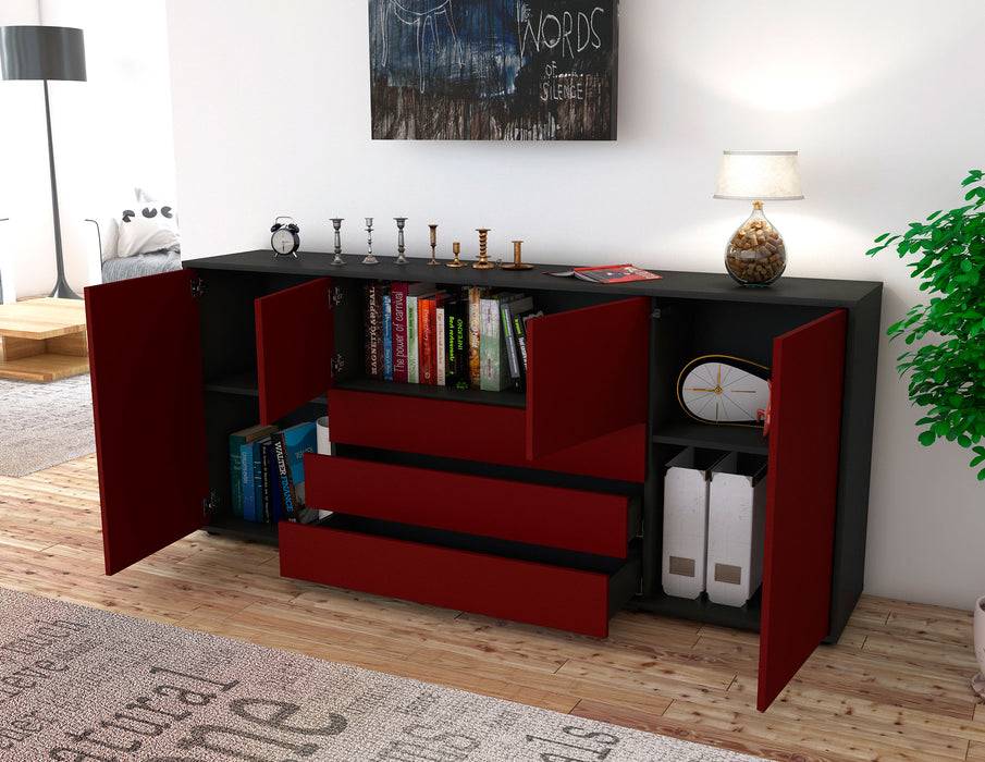 Stil Zeit Möbel Sideboard Eliana, Bordeaux (180x79x35cm) Fabrik Onlineshop