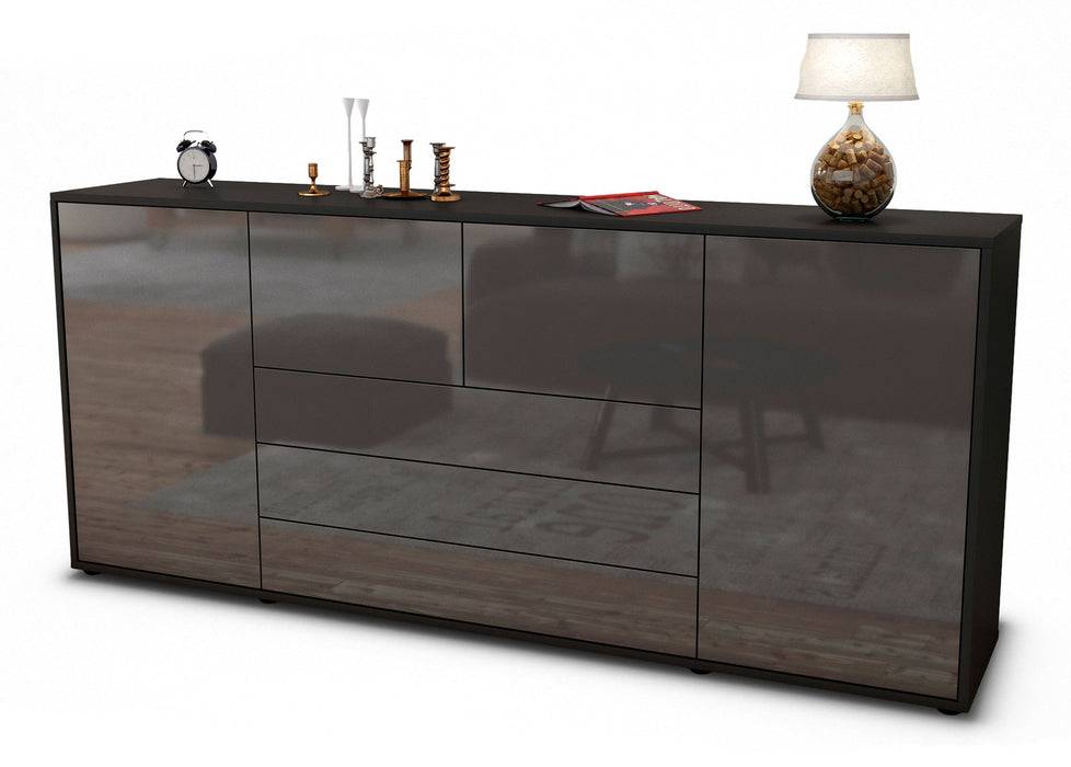 Stil Zeit Möbel Sideboard Eliana, Grau (180x79x35cm)