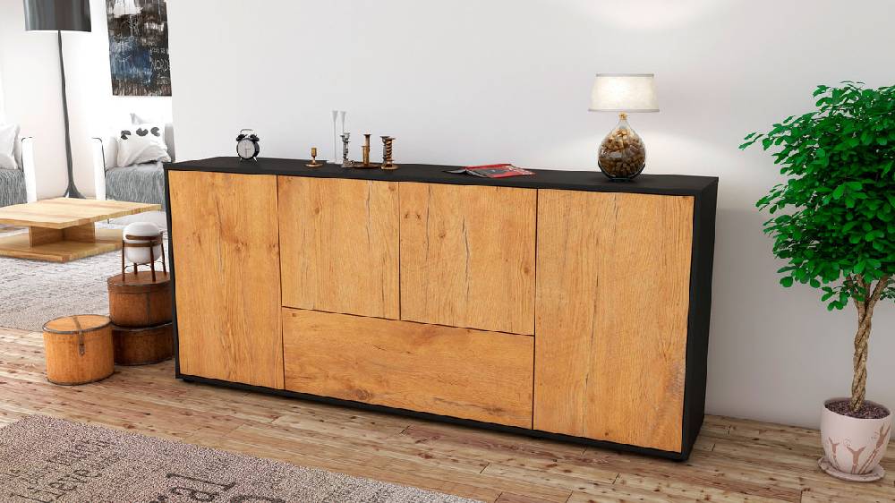 Stil Zeit Möbel Sideboard Eli, Eiche (180x79x35cm) Günstig kaufen