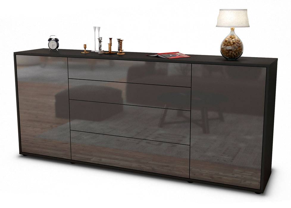 Stil Zeit Möbel Sideboard Elettra, Grau (180x79x35cm) Versandkostenfrei