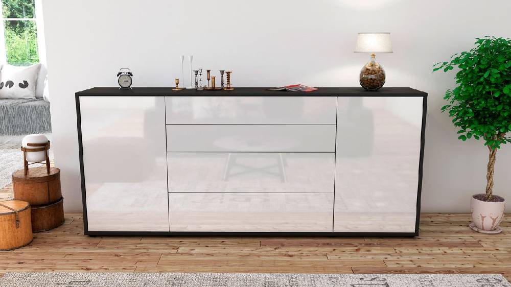 Stil Zeit Möbel Sideboard Elettra, Weiß (180x79x35cm) Großer Ausverkauf