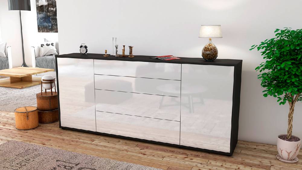 Stil Zeit Möbel Sideboard Elettra, Weiß (180x79x35cm) Großer Ausverkauf