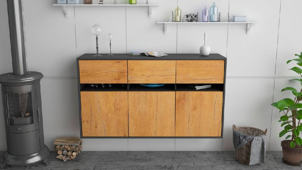 Stil Zeit Möbel Sideboard Joliet, Eiche, hängend (136x79x35cm) Exklusivangebot