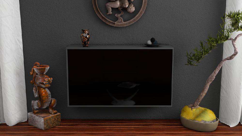 Stil Zeit Möbel Sideboard Pembroke Pines, Schwarz, hängend (136x79x35cm) Preisnachlass