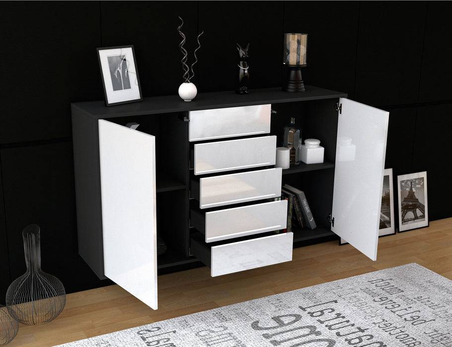 Stil Zeit Möbel Sideboard Pembroke Pines, Schwarz, hängend (136x79x35cm) Preisnachlass
