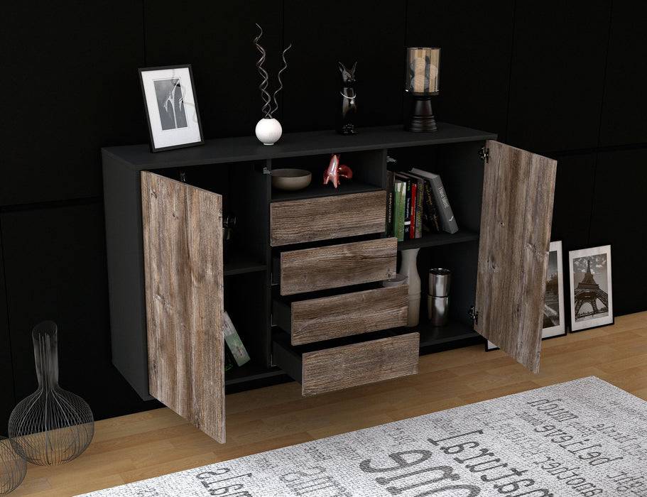 Stil Zeit Möbel Sideboard Eugene, Walnuss, hängend (136x79x35cm) Saisonschlussverkauf