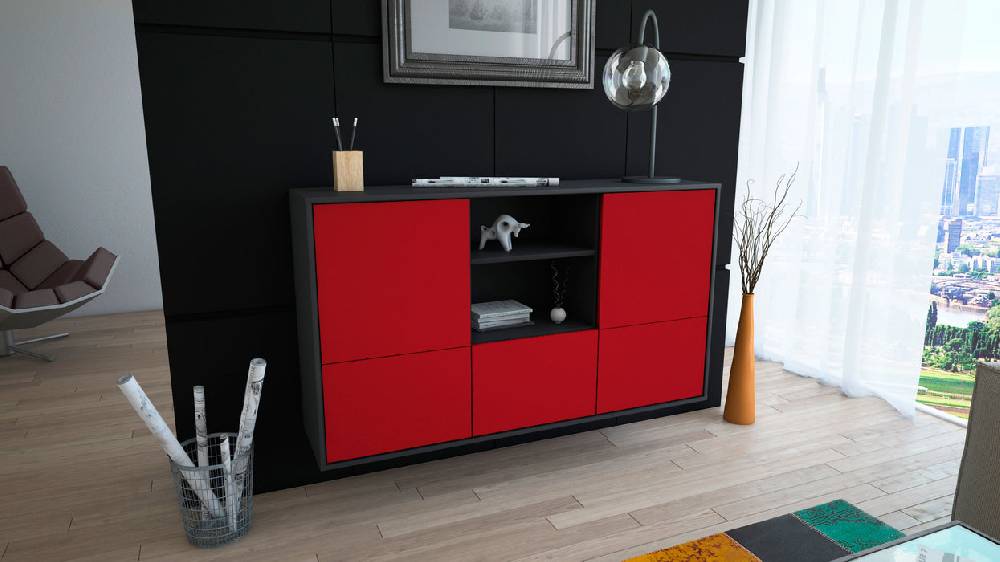 Stil Zeit Möbel Sideboard Grand Prairie, Bordeaux, hängend (136x79x35cm) Osterangebot