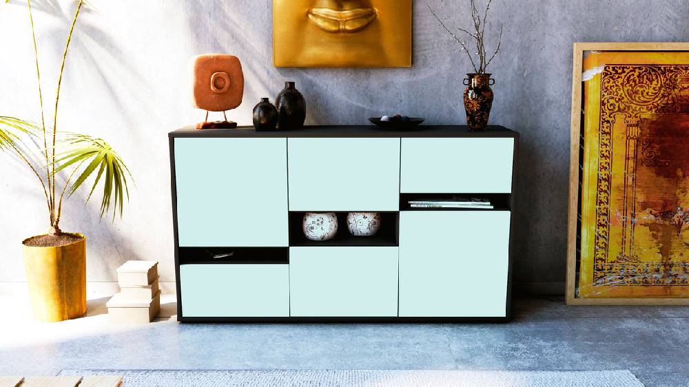 Stil Zeit Möbel Sideboard Egizia, Mint (136x79x35cm) Vatertagsangebot