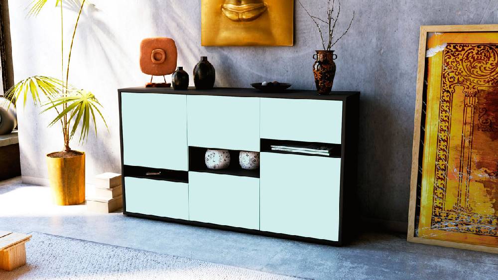 Stil Zeit Möbel Sideboard Egizia, Mint (136x79x35cm) Vatertagsangebot