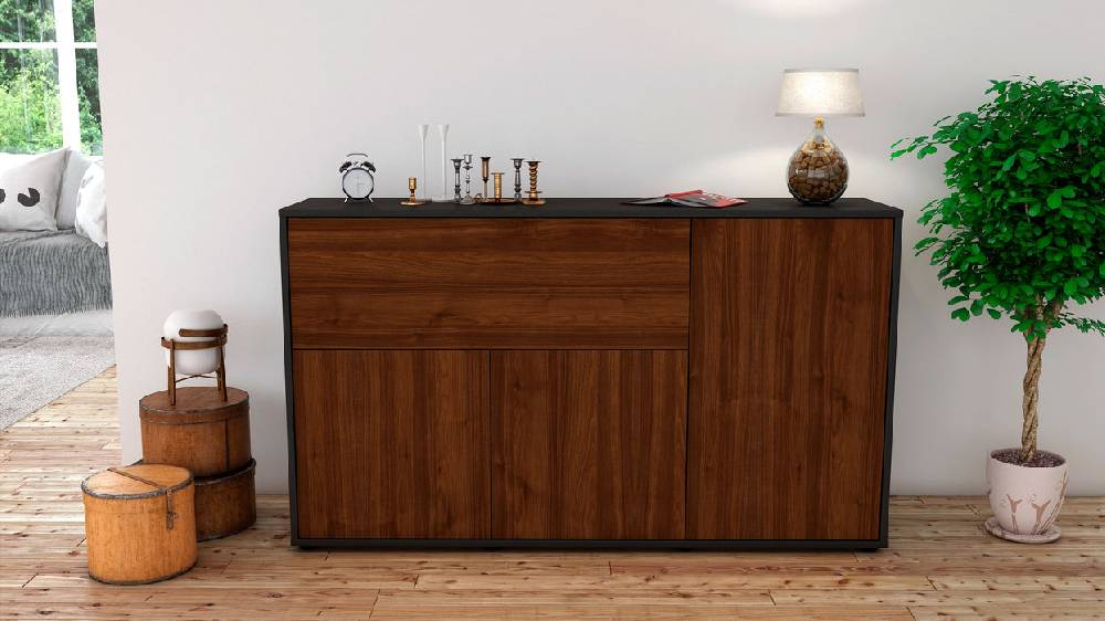 Stil Zeit Möbel Sideboard Edera, Walnuss (136x79x35cm) Neueste Mode