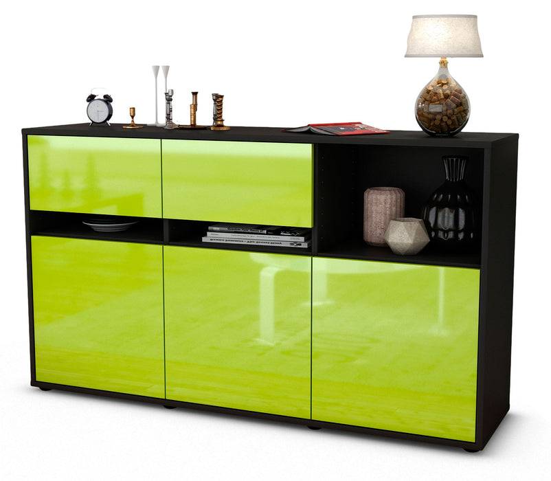 Stil Zeit Möbel Sideboard Dorotea, Grün (136x79x35cm)