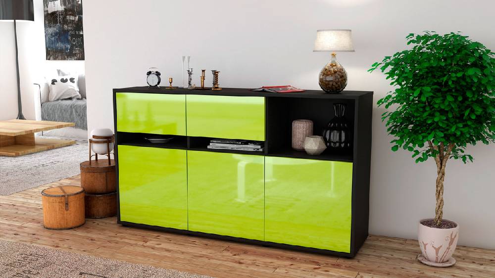 Stil Zeit Möbel Sideboard Dorotea, Grün (136x79x35cm) Exklusive Angebote