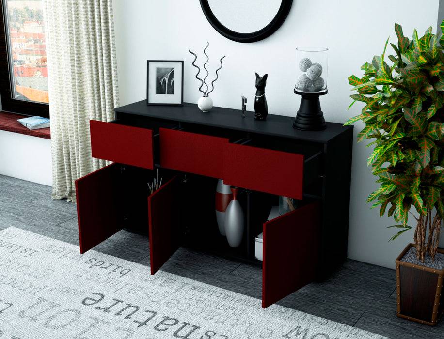Stil Zeit Möbel Sideboard Dorinde, Bordeaux (136x79x35cm) Blitzangebot