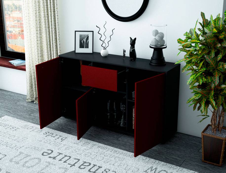 Stil Zeit Möbel Sideboard Dorina, Bordeaux (136x79x35cm) Große Rabatte