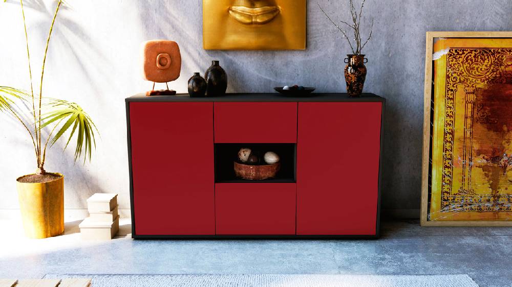 Stil Zeit Möbel Sideboard Doriana, Bordeaux (136x79x35cm) Neuheiten