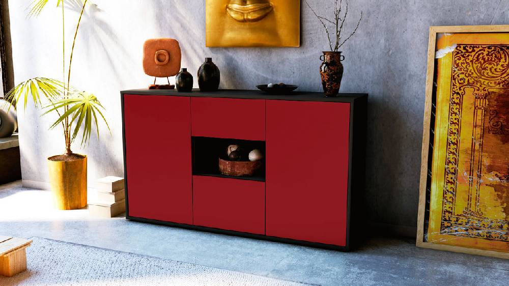 Stil Zeit Möbel Sideboard Doriana, Bordeaux (136x79x35cm) Neuheiten