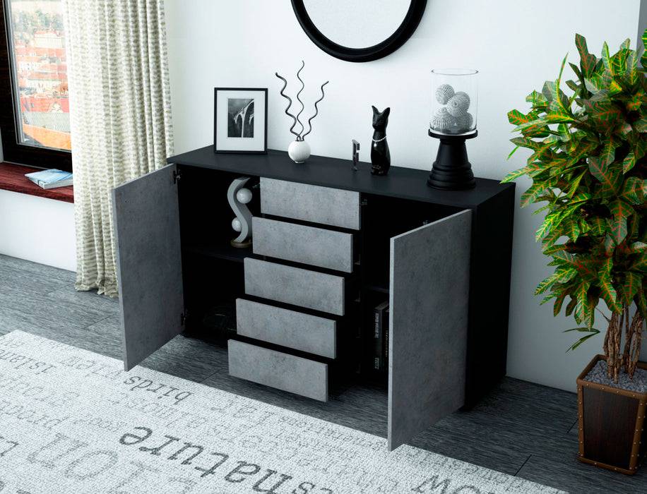 Stil Zeit Möbel Sideboard Dorelly, Beton (136x79x35cm) Kauf eins, bekomm eins gratis