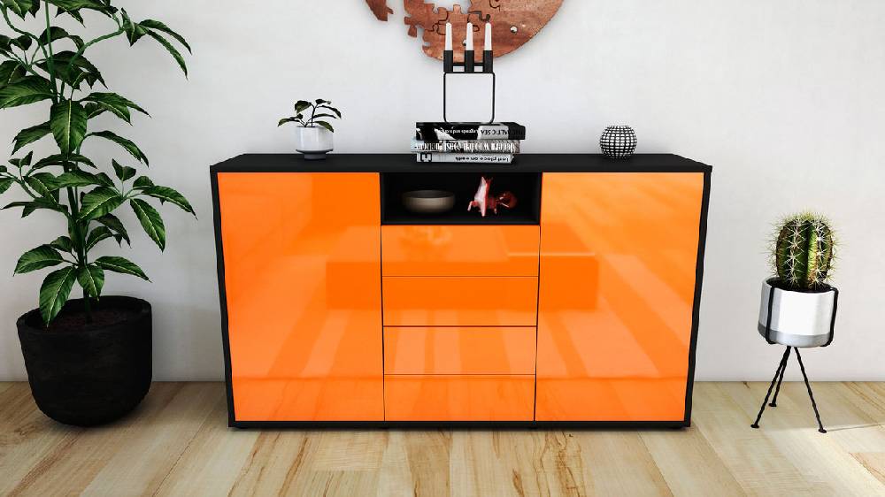 Stil Zeit Möbel Sideboard Donnice, Orange (136x79x35cm) Tägliche Deals
