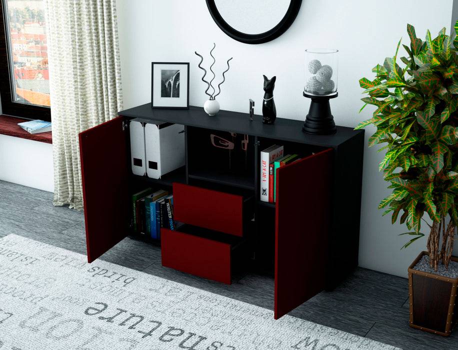 Stil Zeit Möbel Sideboard Donika, Bordeaux (136x79x35cm) Super Sparpreis