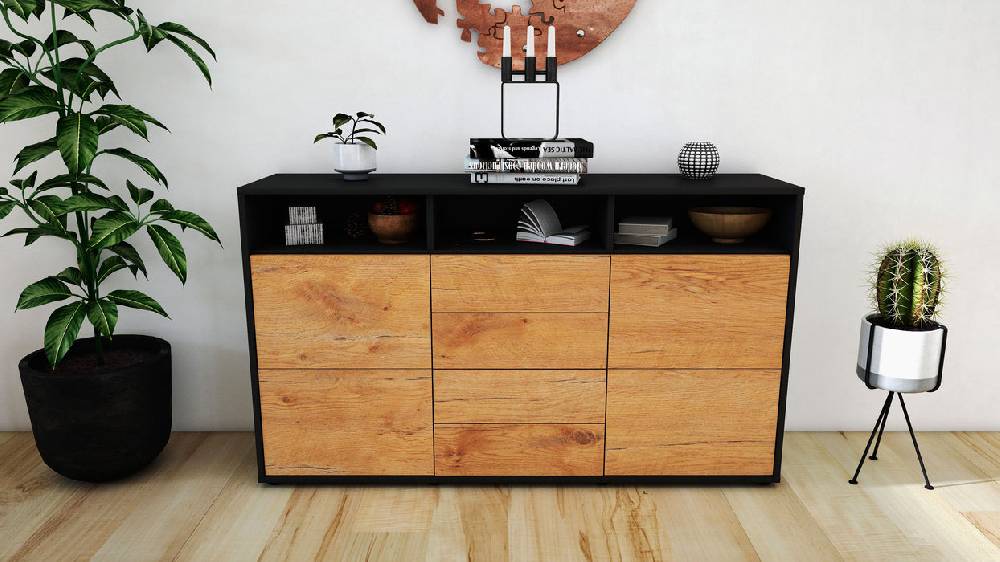Stil Zeit Möbel Sideboard Donabella, Eiche (136x79x35cm) Wochenangebot