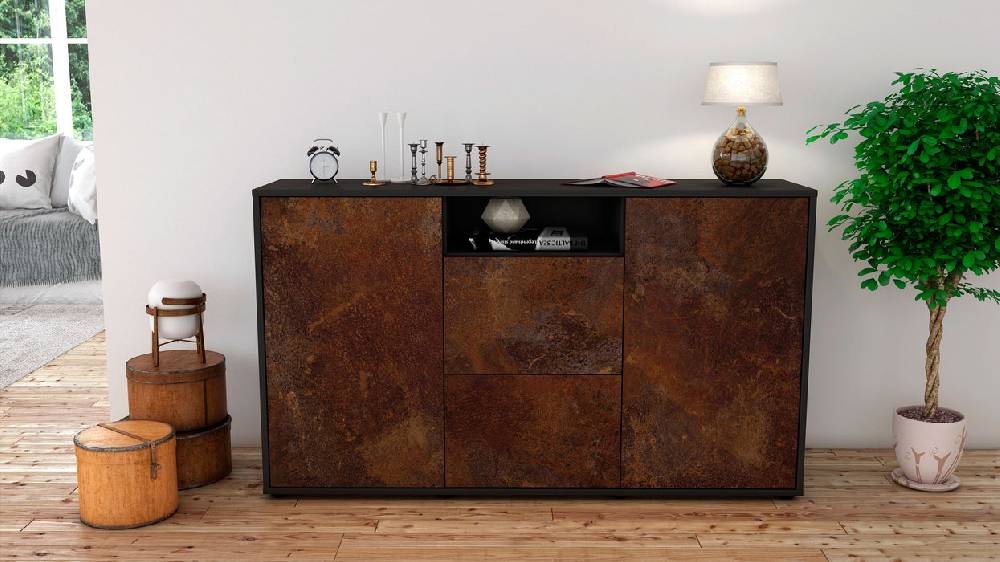 Stil Zeit Möbel Sideboard Dimphi, Rost (136x79x35cm) Kostenlose Rückgabe