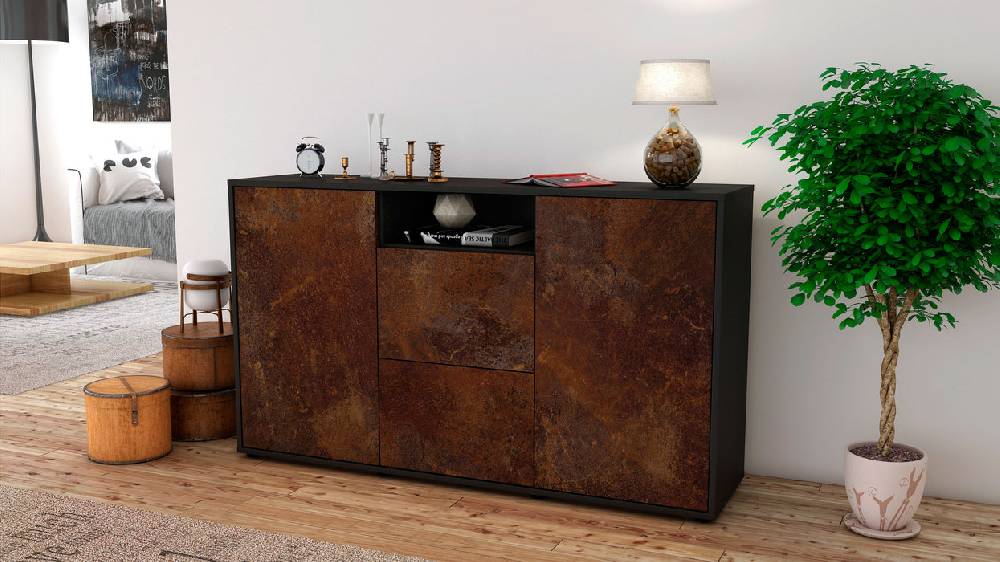 Stil Zeit Möbel Sideboard Dimphi, Rost (136x79x35cm) Kostenlose Rückgabe