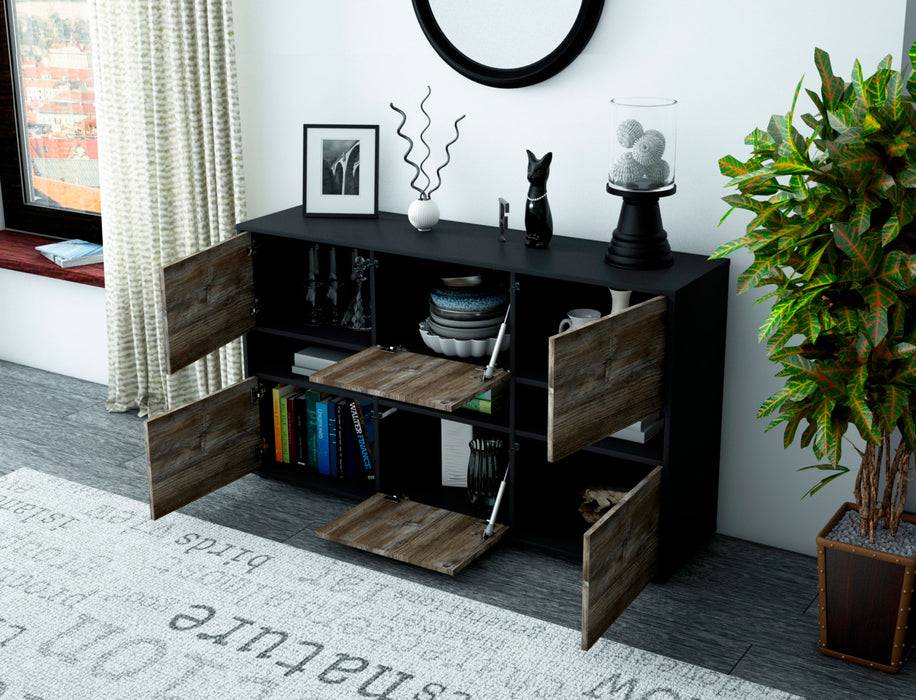 Stil Zeit Möbel Sideboard Diletta, Walnuss (136x79x35cm) Begrenzte Freigabe