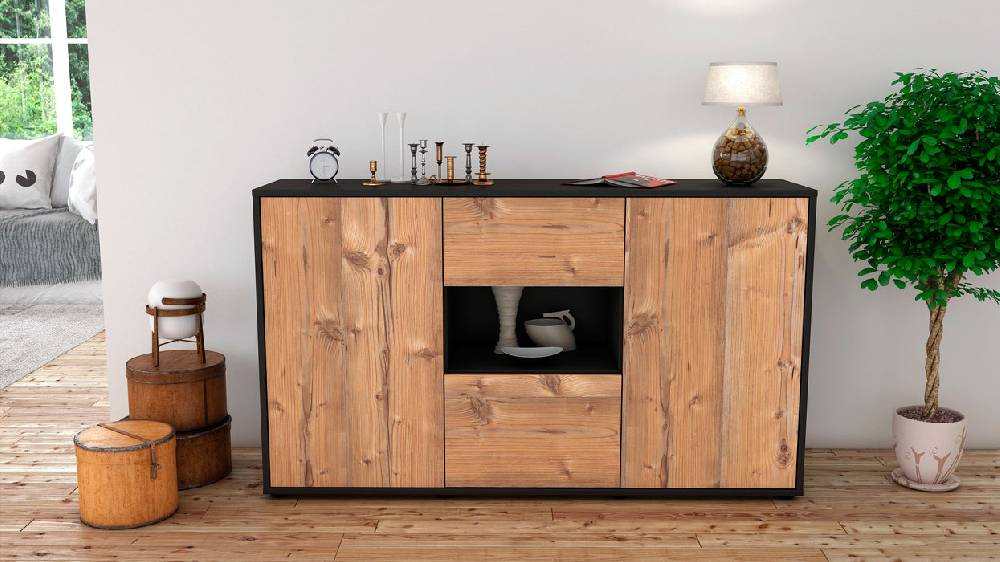 Stil Zeit Möbel Sideboard Denise, Pinie (136x79x35cm) Neueste Stile