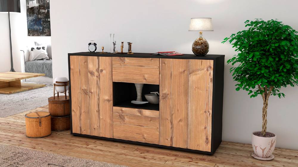 Stil Zeit Möbel Sideboard Denise, Pinie (136x79x35cm) Neueste Stile