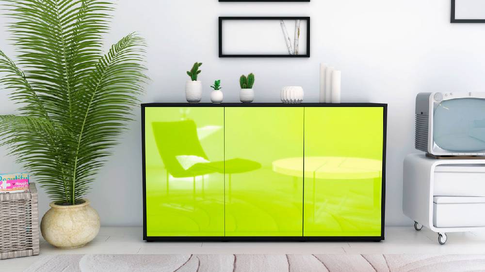 Stil Zeit Möbel Sideboard Delia, Grün (136x79x35cm) Letzte 2 Tage