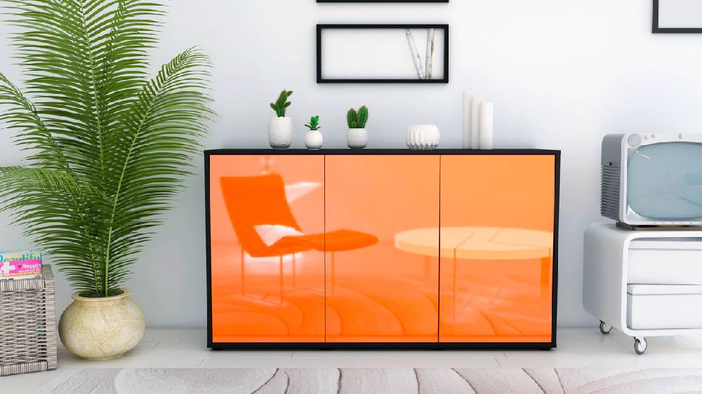 Stil Zeit Möbel Sideboard Delia, Orange (136x79x35cm) Zeitbegrenzte Promotion