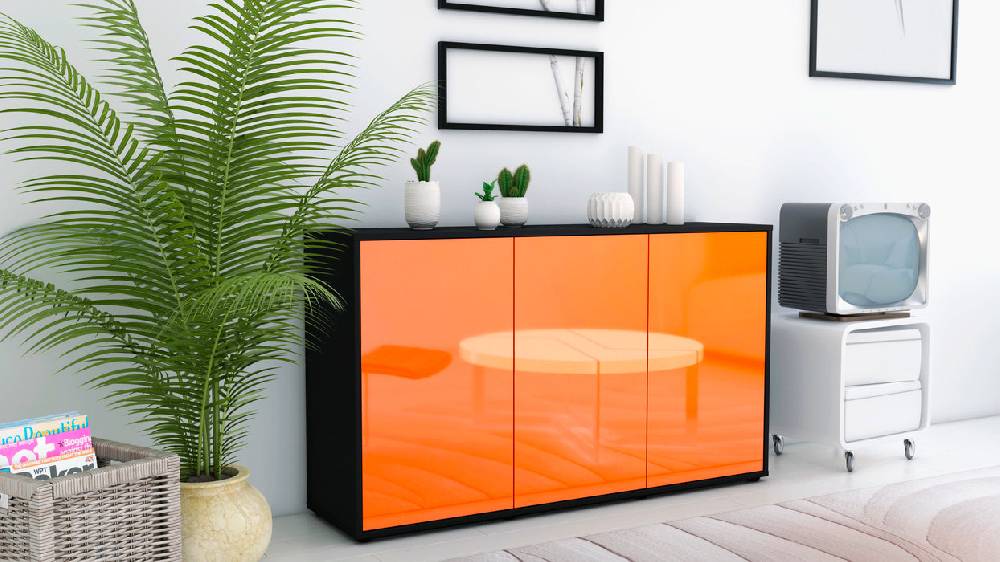 Stil Zeit Möbel Sideboard Delia, Orange (136x79x35cm) Zeitbegrenzte Promotion