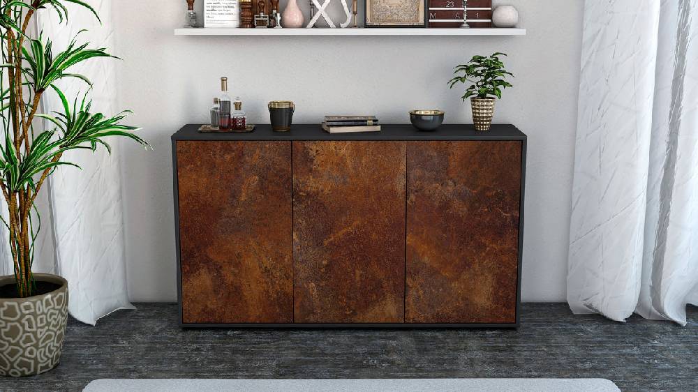 Stil Zeit Möbel Sideboard Delia, Rost (136x79x35cm) Nur für heute
