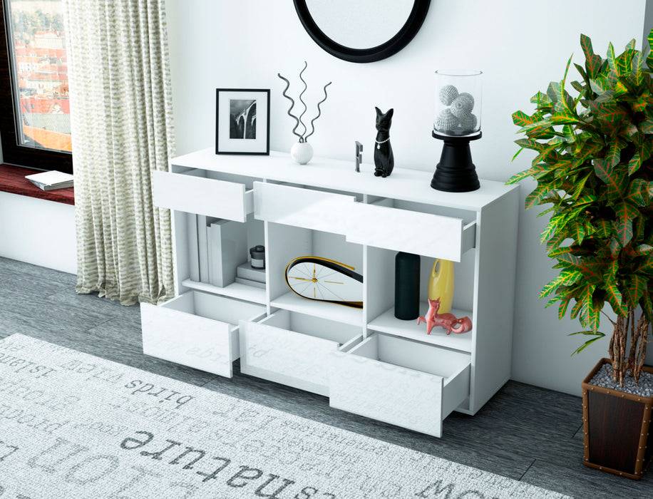 Stil Zeit Möbel Sideboard Efisia, Schwarz (136x79x35cm) Vierteljährliche Förderung