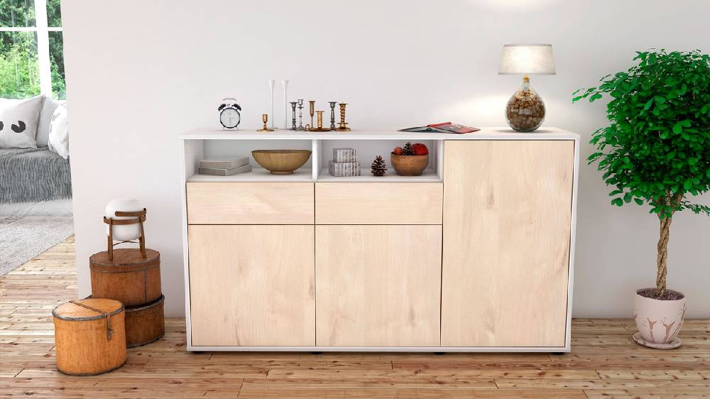 Stil Zeit Möbel Sideboard Editta , Zeder (136x79x35cm) Bis zu 55% Rabatt