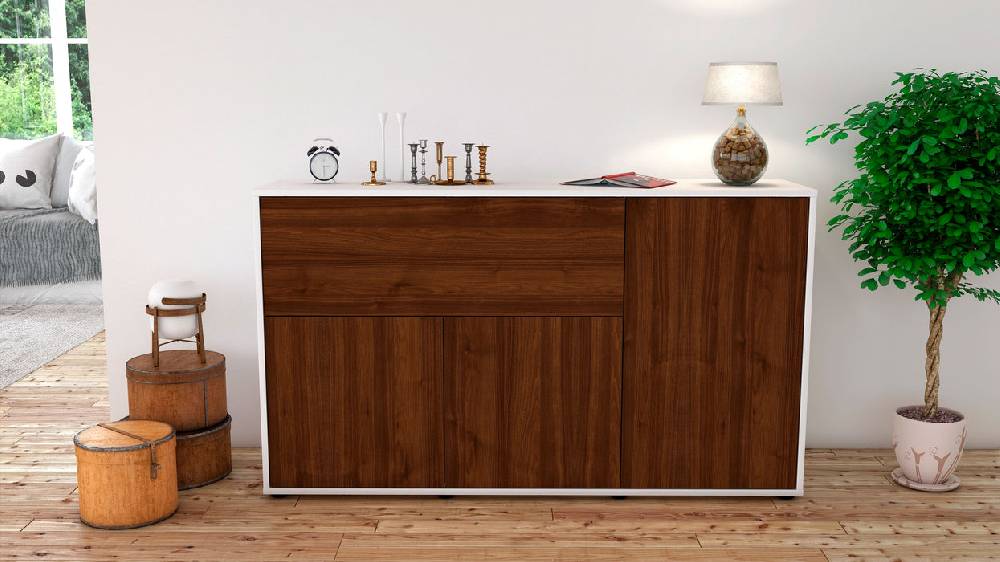 Stil Zeit Möbel Sideboard Edera, Walnuss (136x79x35cm) Discount Store für neue Produkte