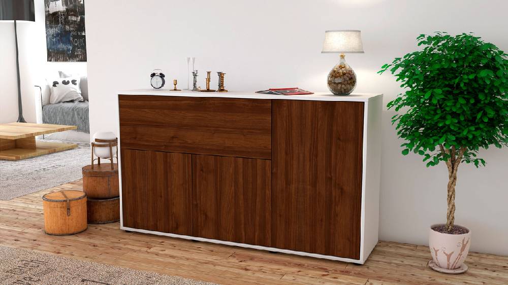 Stil Zeit Möbel Sideboard Edera, Walnuss (136x79x35cm) Discount Store für neue Produkte
