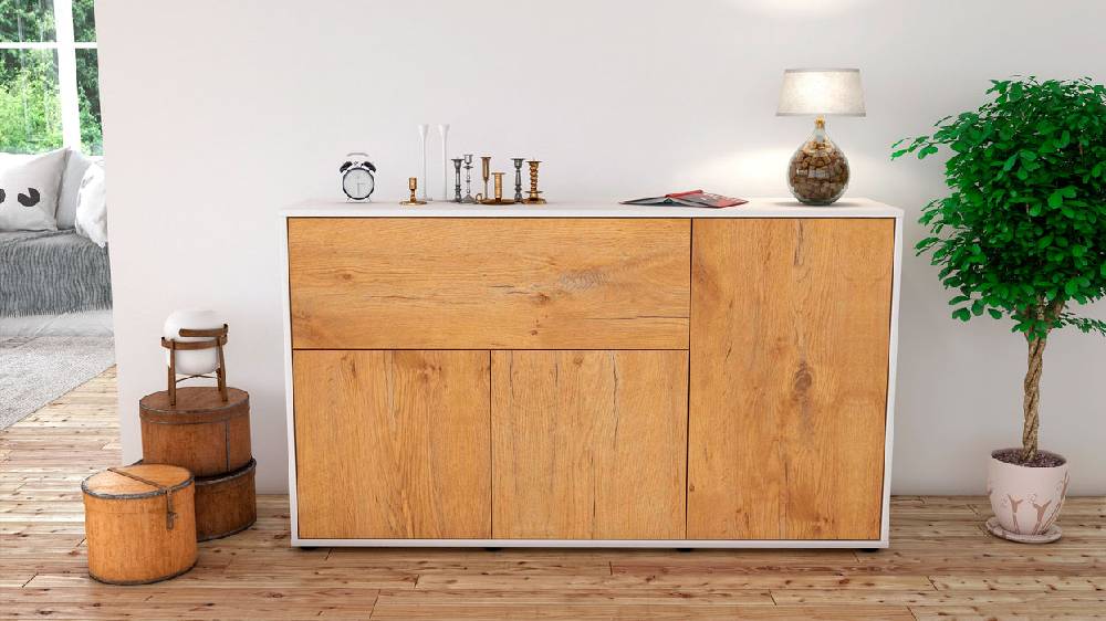 Stil Zeit Möbel Sideboard Edera, Eiche (136x79x35cm) Nur noch ein Tag übrig